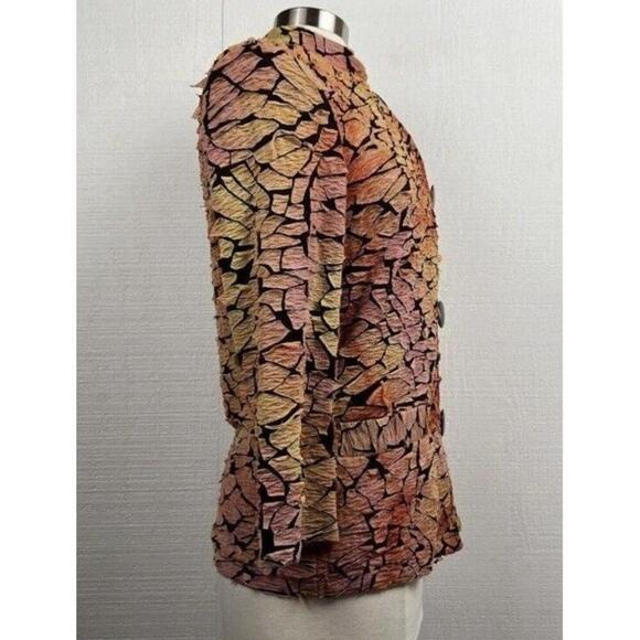 Berek Jacket Womens Small Orange Textured Artsy Button Front Lagenlook - Picture 2 of 7